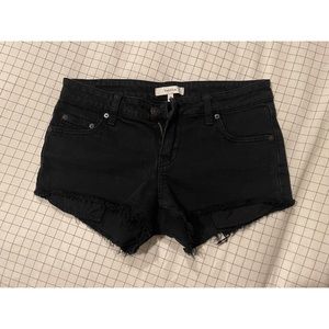 Talula by Aritzia Black Denim Cutoff Shorts 26
